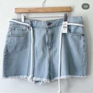 LOFT high rise light wash cutoff short. Size 32/14.